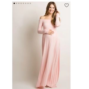 PinkBlush Pink Off Shoulder Maxi Dress